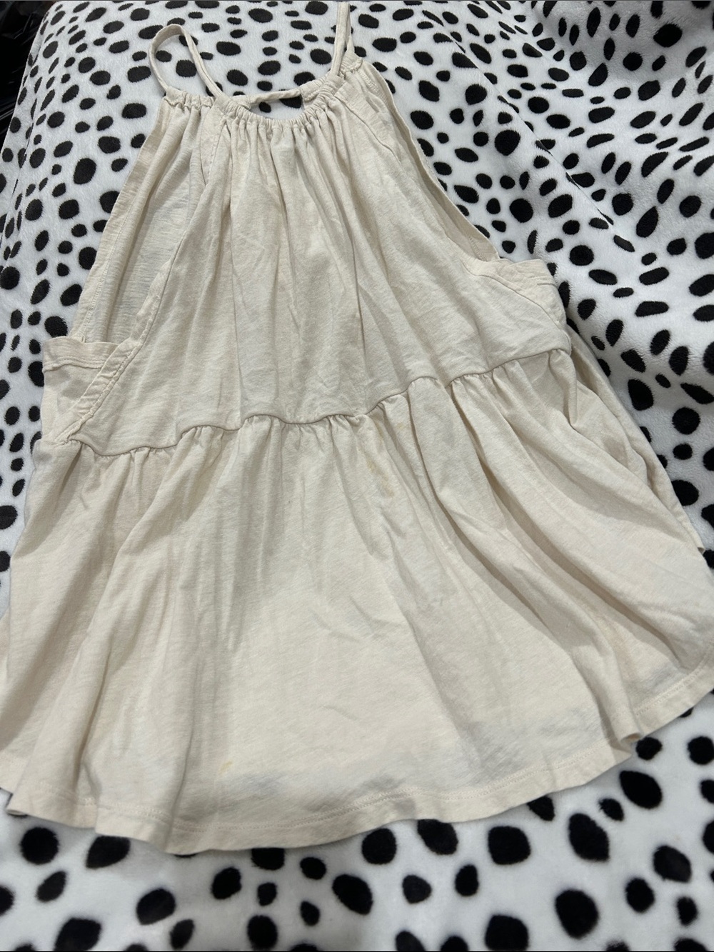 American Eagle Outfitters Cream Tiered Skater Skirt